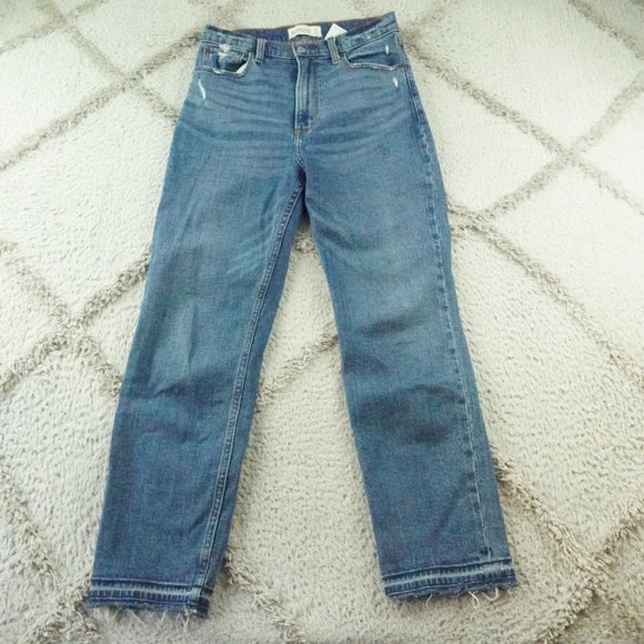 Abercrombie & Fitch Denim - Abercrombie & Fitch Ankle Straight Leg Jean Womens 27 Ultra High Rise Blue Denim